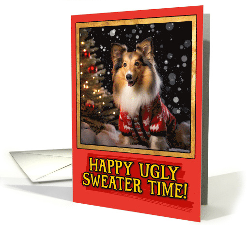 Shetland Sheepdog Ugly Sweater Christmas card (1798620)