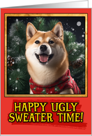 Shiba Inu Ugly Sweater Christmas card