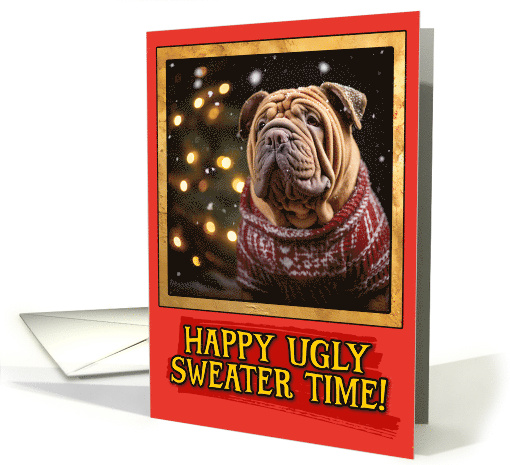 Shar Pei Ugly Sweater Christmas card (1798624)