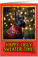 Scottish Terrier Ugly Sweater Christmas card