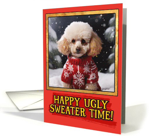 Poodle Ugly Sweater Christmas card (1798638)