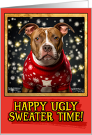 Pit Bull Ugly Sweater Christmas card