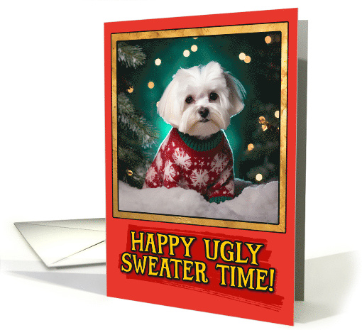 Maltese Ugly Sweater Christmas card (1798716)