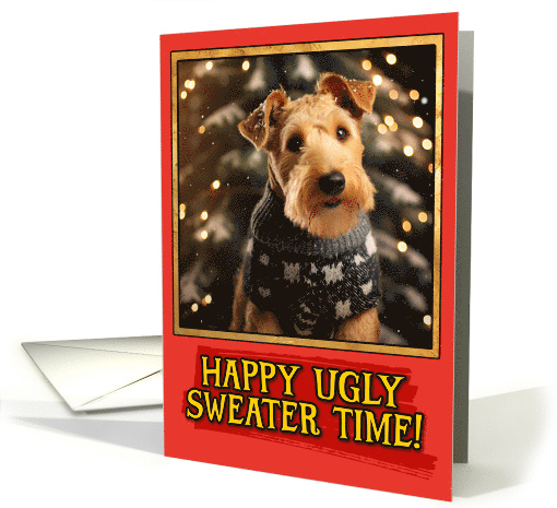 Lakeland Terrier Ugly Sweater Christmas card (1798722)