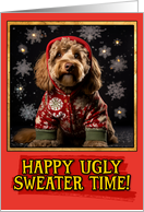 Labradoodle Ugly Sweater Christmas card