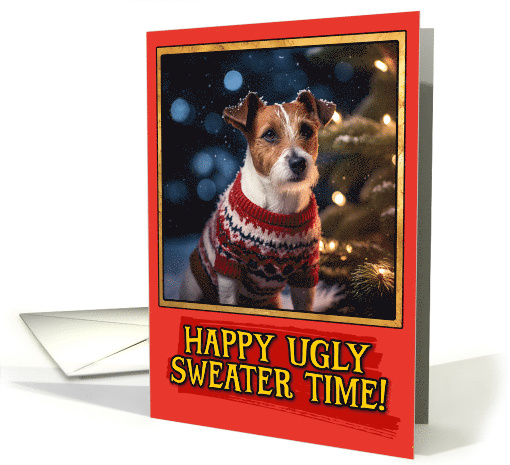 Jack Russel Terrier Ugly Sweater Christmas card (1798742)