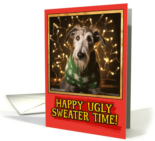 Irish Wolfhound Ugly Sweater Christmas card (1798744)