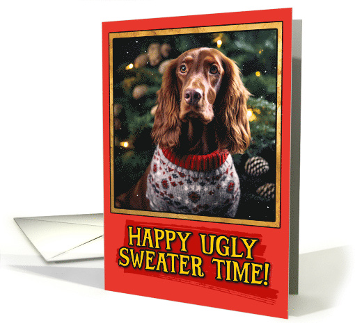 Irish Setter Ugly Sweater Christmas card (1798746)