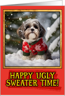 Havanese Ugly Sweater Christmas card