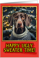 German Pointer Shorthair Ugly Sweater Christmas card