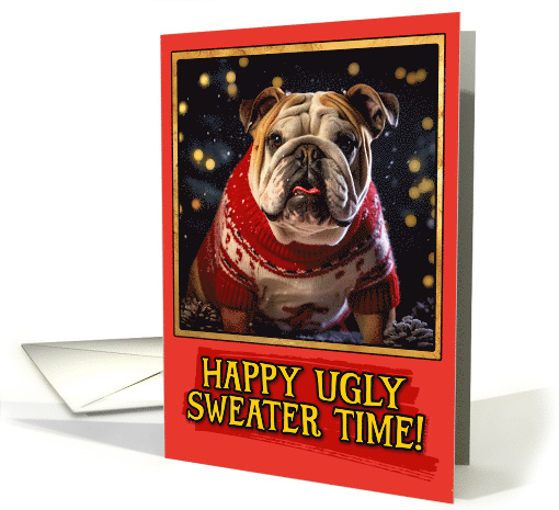 English Bulldog Ugly Sweater Christmas card (1798874)