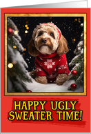 Cockapoo Ugly Sweater Christmas card