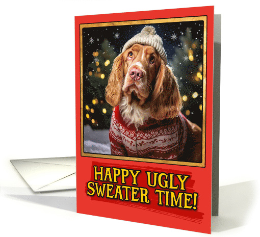 Clumber Spaniel Ugly Sweater Christmas card (1798894)