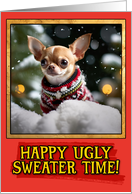 Chihuahua Ugly Sweater Christmas card