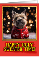 Cairn Terrier Ugly Sweater Christmas card