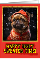 Brussels Griffon Ugly Sweater Christmas card