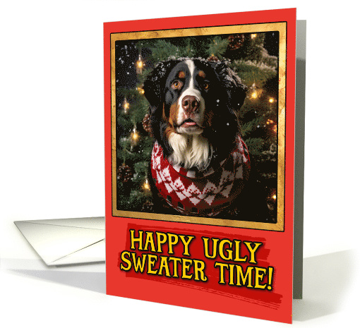 Bernese Mountain Dog Ugly Sweater Christmas card (1799002)