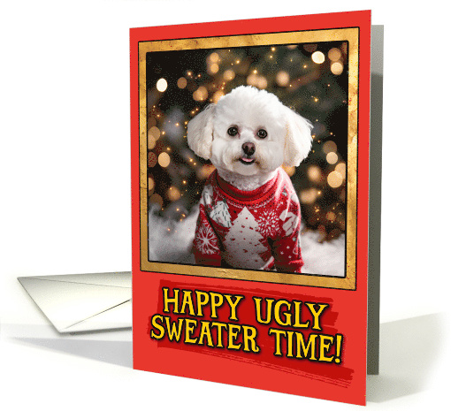 Bichon Frise Ugly Sweater Christmas card (1799004)