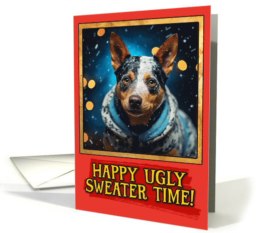 Australian Cattle Dog Ugly Sweater Christmas card (1799010)
