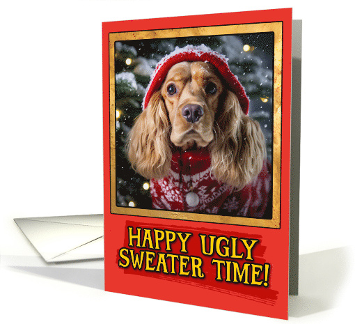 American Cocker Spaniel Ugly Sweater Christmas card (1799012)