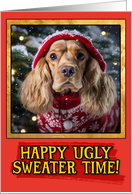American Cocker Spaniel Ugly Sweater Christmas card