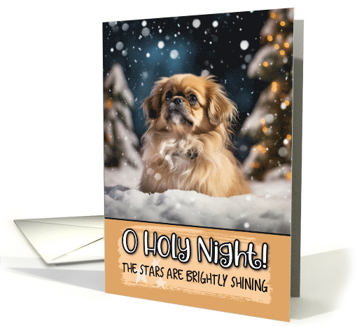Tibetan Spaniel O Holy Night Christmas card (1799482)