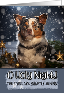 Texas Heeler O Holy Night Christmas card