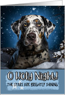 Catahoula Leopard Dog O Holy Night Christmas card
