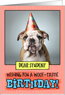 Student Happy Birthday Bulldog Puppy card
