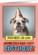 Niece in Law Happy Birthday Bulldog Puppy card