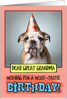 Great Grandma Happy Birthday Bulldog Puppy card