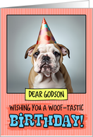 Godson Happy Birthday Bulldog Puppy card