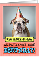 Father in Law Happy Birthday Bulldog Puppy card