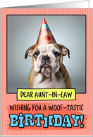 Aunt in Law Happy Birthday Bulldog Puppy card