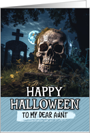 Aunt Happy Halloween Cemetery Skull card