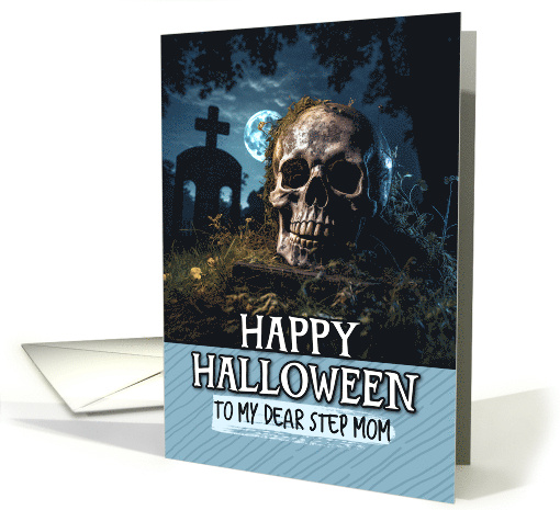 Step Mom Happy Halloween Cemetery Skull card (1801726)