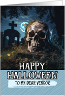 Vendor Happy Halloween Cemetery Skull card