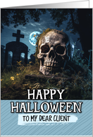 Client Happy Halloween Cemetery Skull card