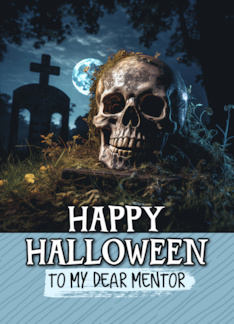 Mentor Happy Halloween Cemetery Skull