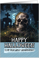 Great Grandparents Happy Halloween Cemetery Skull card