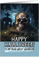 Great Grandson Happy Halloween Cemetery Skull card