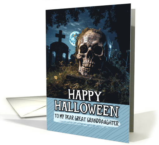 Great Granddaughter Happy Halloween Cemetery Skull card (1801890)