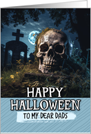 Dads Happy Halloween Cemetery Skull card
