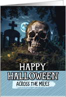 Across the Miles Happy Halloween Cemetery Skull card