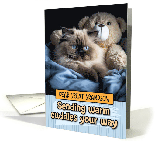 Great Grandson Warm Cuddles Himalayan Cat card (1802360)