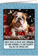 English Bulldog Christmas card