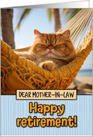 Mother in Law Happy Retirement Hammock Cat card