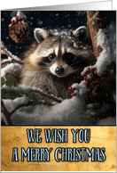 Raccoon Merry Christmas card