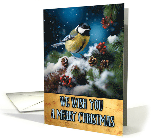 Great Tit Bird Merry Christmas card (1803602)
