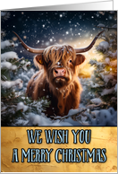 Scottish Highland Cow Merry Christmas card